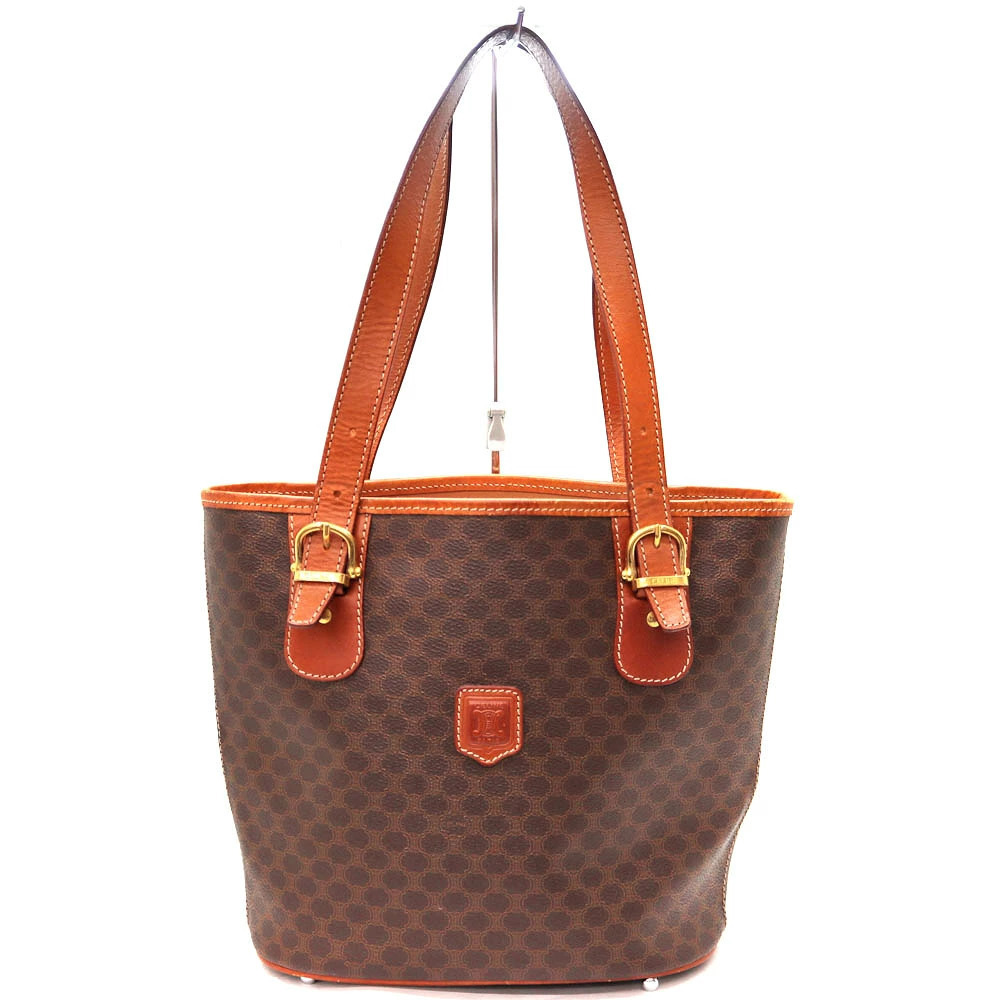 Celine Macadam Tote Bag Leather Brown